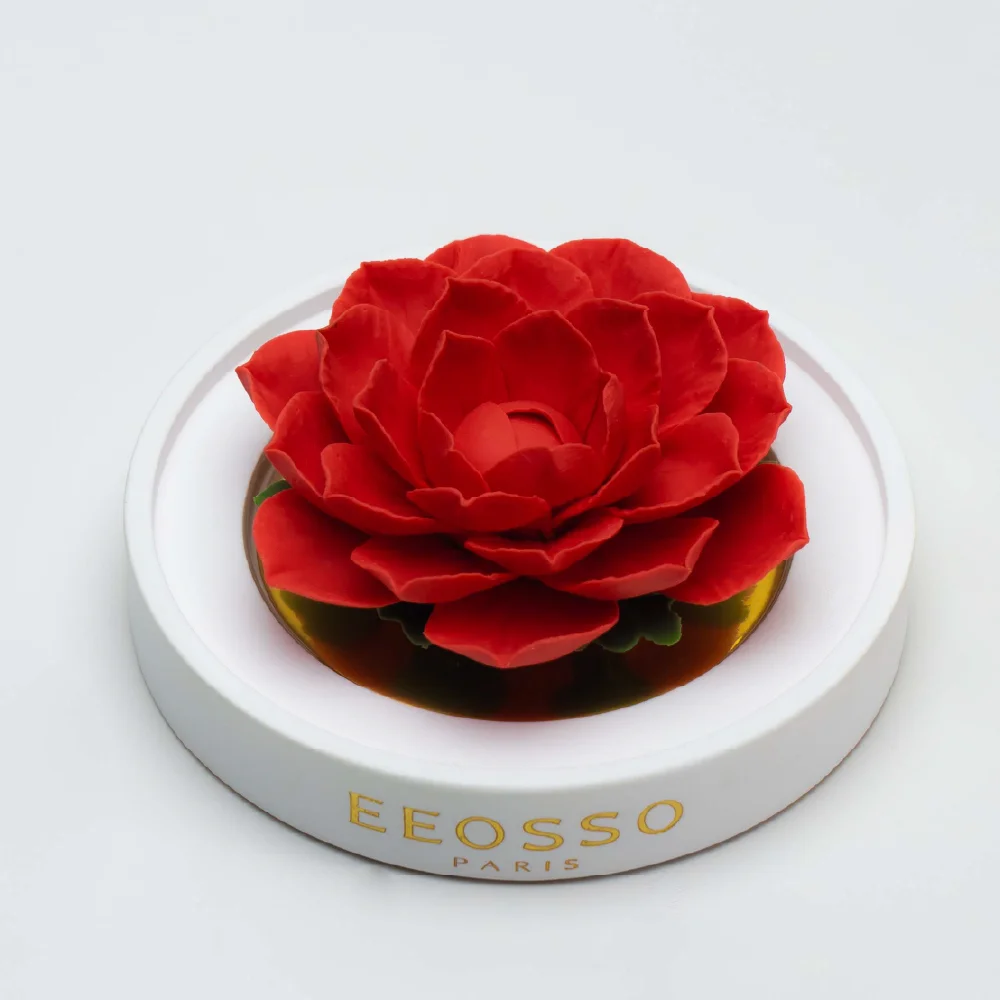 Intangible Cultural Heritage Hand-Pinched Red Camellia Ceramic Flower - Image 3