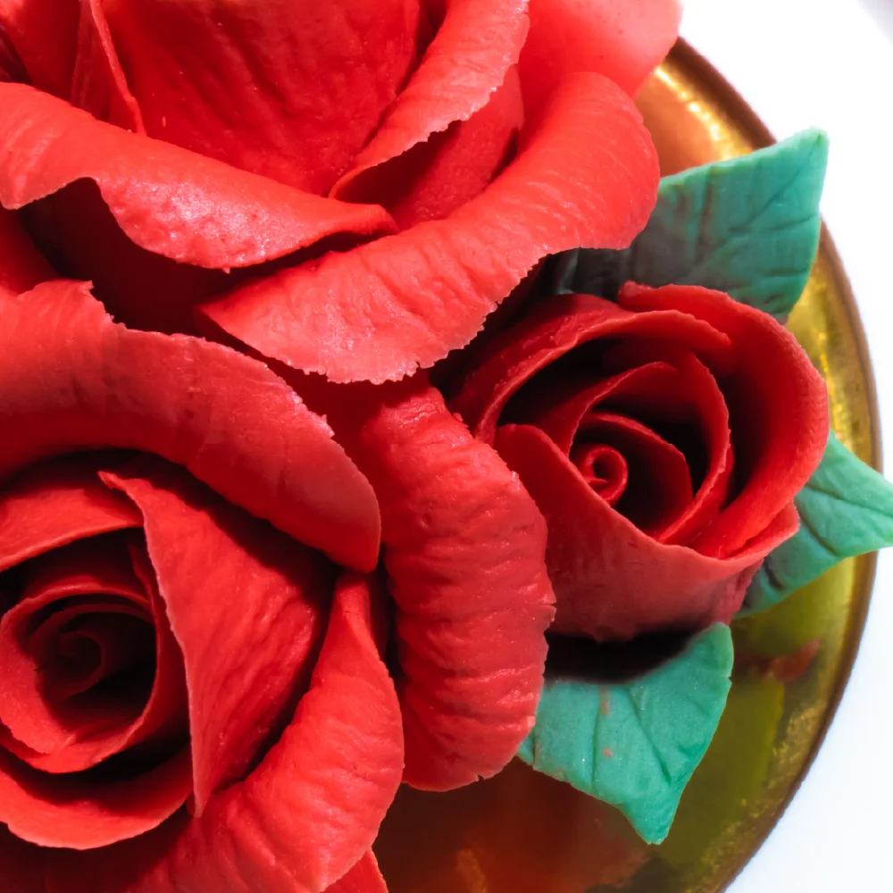 Intangible Heritage Hand-Pinched Red Rose Ceramic Flowers - Image 7