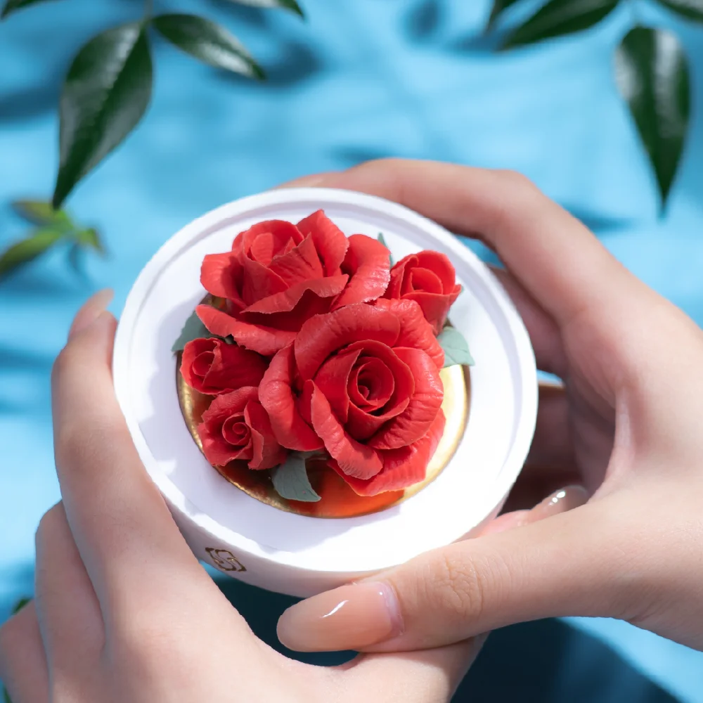 Intangible cultural heritage hand-kneaded red kapok ceramic flowers - Image 7