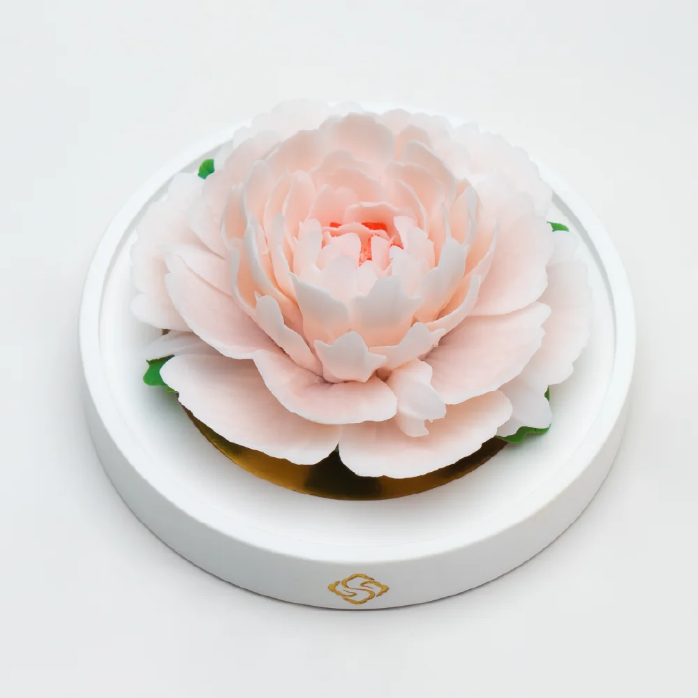 Intangible Cultural Heritage Hand-Pinched Pink Peony Ceramic Flower - Image 2