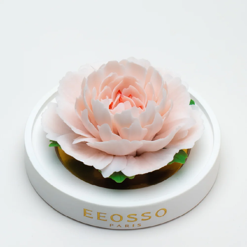 Intangible Cultural Heritage Hand-Pinched Pink Peony Ceramic Flower - Image 3