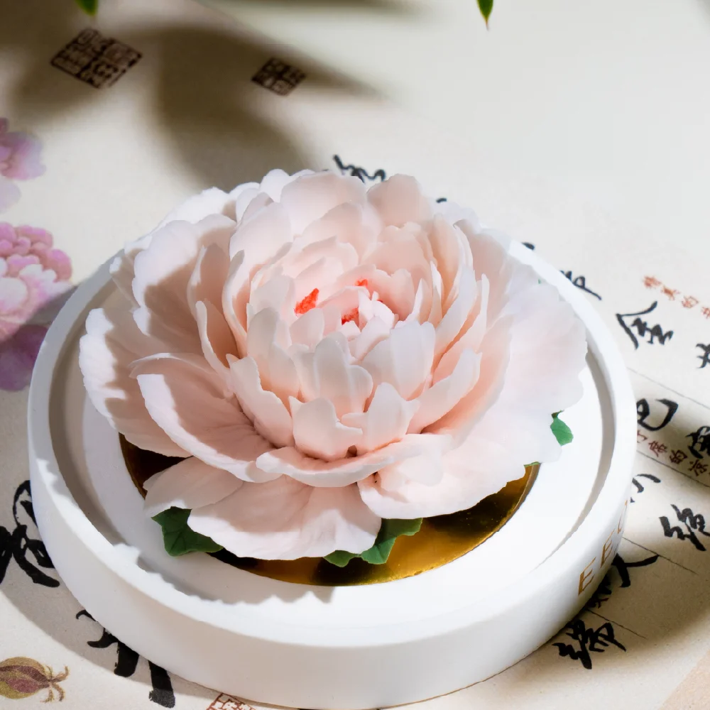Intangible Cultural Heritage Hand-Pinched Pink Peony Ceramic Flower - Image 6