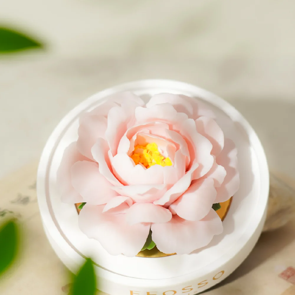 Intangible Cultural Heritage Hand-Pinched Pink Small Peony Ceramic Flower - Image 4