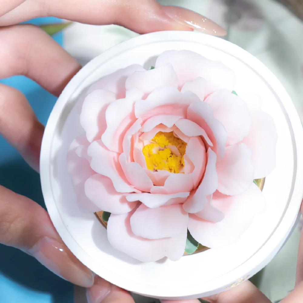 Intangible Cultural Heritage Hand-Pinched Pink Small Peony Ceramic Flower - Image 7