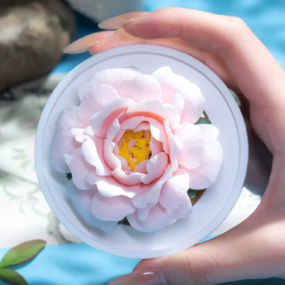Intangible Cultural Heritage Hand-Pinched Pink Small Peony Ceramic Flower - Image 8