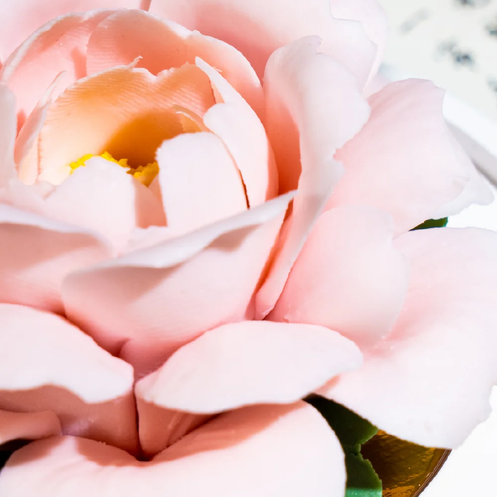 Intangible Cultural Heritage Hand-Pinched Pink Small Peony Ceramic Flower - Image 9