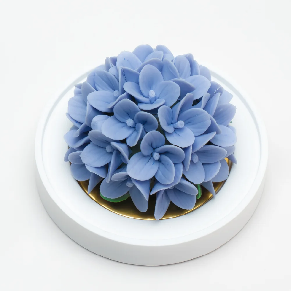 Intangible Cultural Heritage Hand-Pinched Purple Hydrangea Ceramic Flower - Image 2