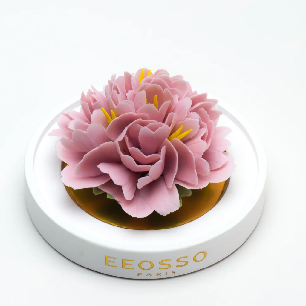 Intangible Cultural Heritage Hand-Pinched Purple Peony Ceramic Flower - Image 3