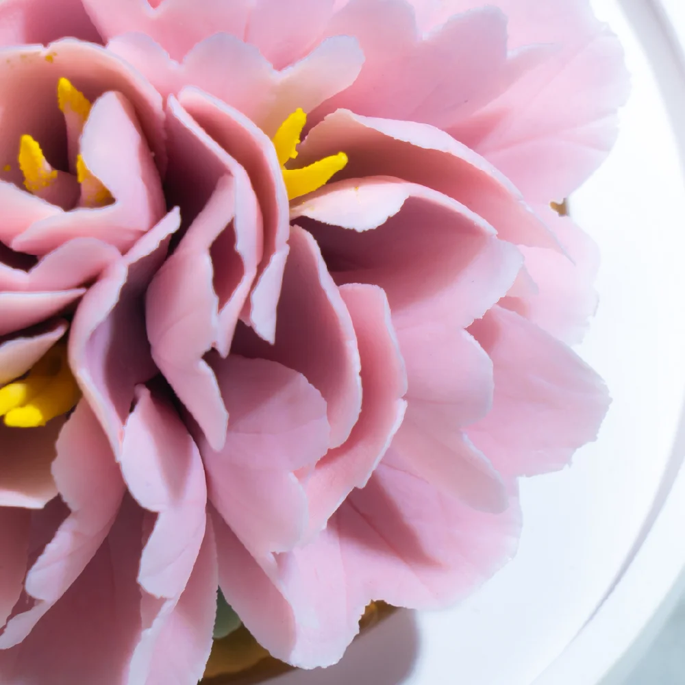 Intangible Cultural Heritage Hand-Pinched Purple Peony Ceramic Flower - Image 8