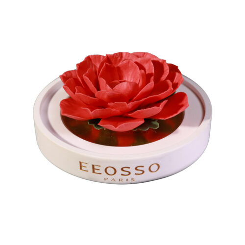 Intangible Cultural Heritage Hand-Pinched Red Camellia Ceramic Flower