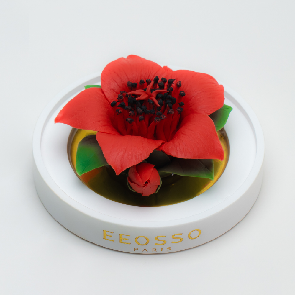 Intangible cultural heritage hand-kneaded red kapok ceramic flowers - Image 3