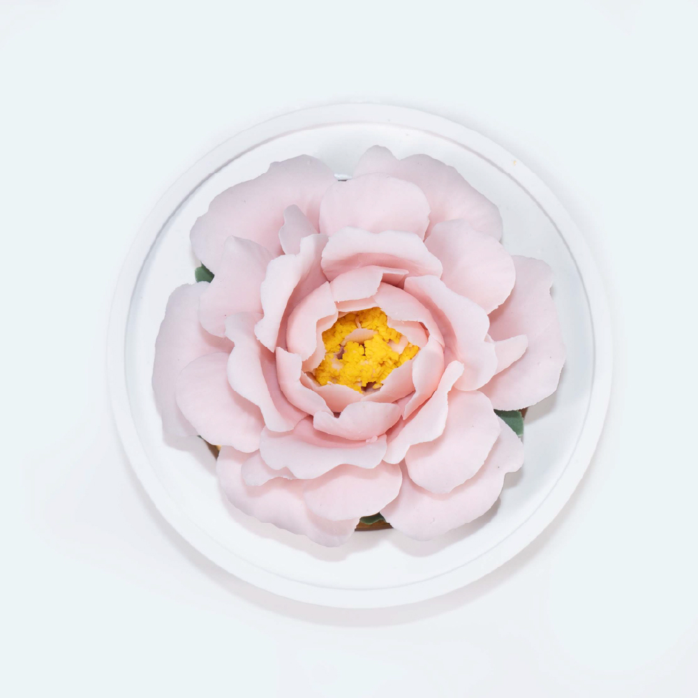 Intangible Cultural Heritage Hand-Pinched Pink Small Peony Ceramic Flower
