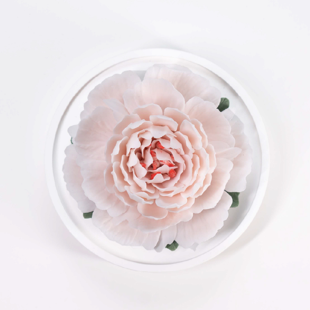 Intangible Cultural Heritage Hand-Pinched Pink Peony Ceramic Flower