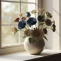 Handmade ceramic flowers arrangement